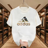 Noxwear - Summer and autumn simple and trendy machine-printed T-shirt loose and casual short-sleeved men's and women's sportswear top