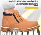 Noxwear - Steel toe cap boots waterproof non-slip work shoes for men women anti smash anti puncture leather construction site safety shoes