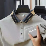 Noxwear - New Embroidered High-quality Men's Summer Short Sleeved Polo Shirt, Trendy Men's Top for Business and Leisure