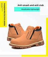 Noxwear - Steel toe cap boots waterproof non-slip work shoes for men women anti smash anti puncture leather construction site safety shoes