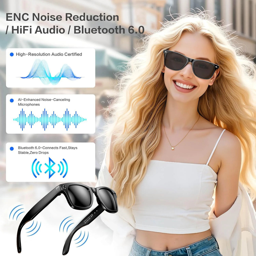 Noxwear - New 800W Camera AI Glasses Men Color-Changing Smart Translation Glasses Photo Video Recording Waterproof Call Smart Sunglasses