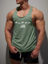 Noxwear - Cross-border European Size Alpha Men's Printed Round-neck Fitness Vest, Undershirt, Muscle Quick-drying Basketball Vest