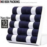 Noxwear - HSS 5/10 Pairs Men's Cotton Blend Socks Black Business Men Socks Soft Breathable Summer Winter for Male Socks Plus Size (6.5-14)