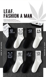 Noxwear - 10 pairs of men's sports socks, casual, breathable, and versatile. Ghost face graffiti personalized socks