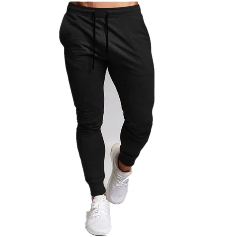 Men’s casual jogger sweatpants in black, perfect for comfort and style during workouts or casual outings.