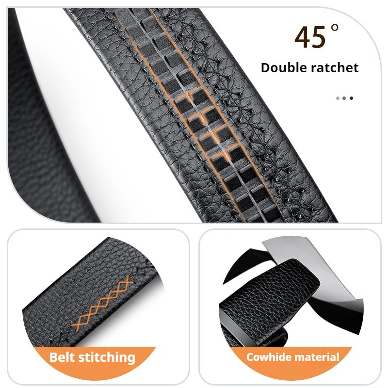 Noxwear - OYIFAN Men Belt Genuine Leather Belt for men Automatic belts Adjustable waistband Business belts 허리띠