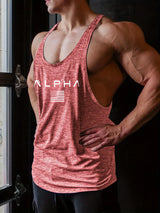 Noxwear - Cross-border European Size Alpha Men's Printed Round-neck Fitness Vest, Undershirt, Muscle Quick-drying Basketball Vest