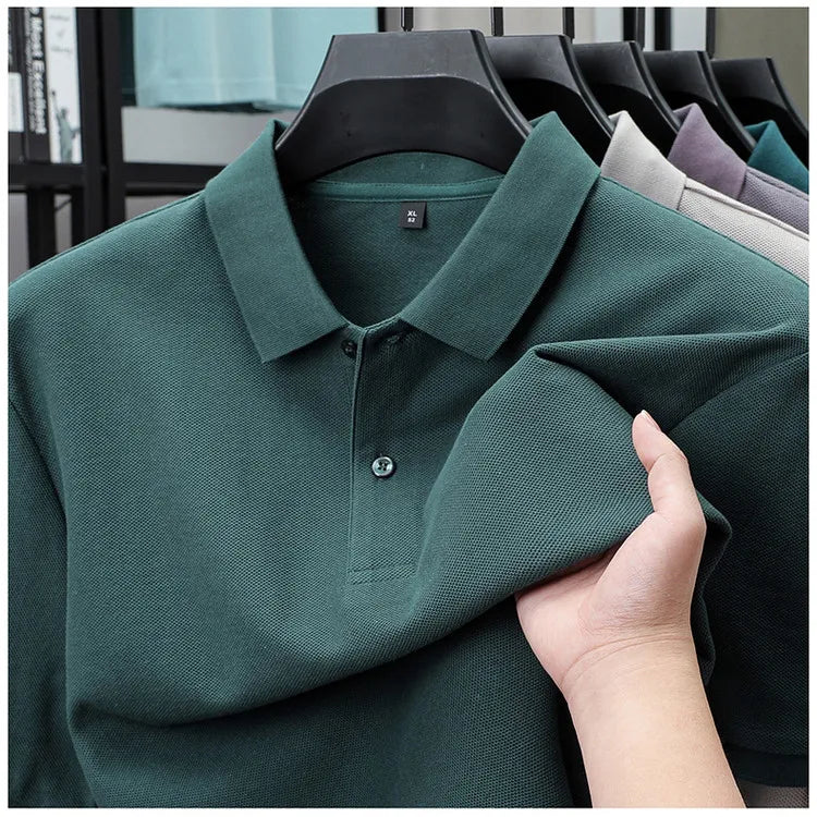 Noxwear - Men's 100% Cotton Polo Shirt - Summer Casual Breathable Tee,19 Colors,Ideal for Golf and Sports,Business Casual,Silk-Like Finish