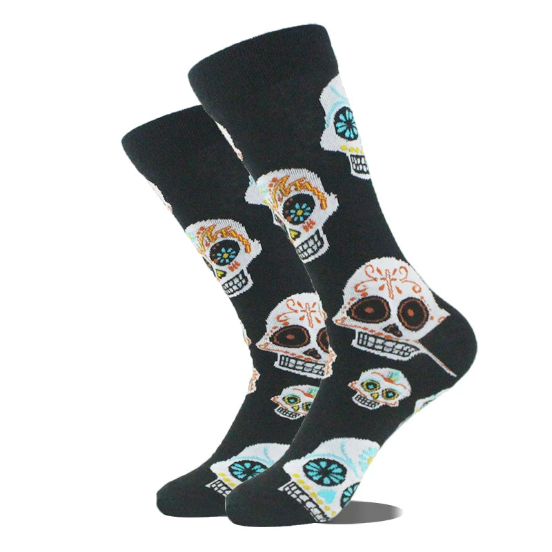 Noxwear - Cotton Happy Funny Socks Men Alien Planet Shark Crazy Design Sokken Unisex Novelty Dinosaur Crew Skateboard Calcetines Hombre