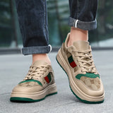Noxwear - Spring Shoes for Men Canvas Casual Shoes Trend Print Cool Flat Skateboard Shoes Lace-up Sneaker Big Size
