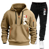 Noxwear-Two sets of 2025 new fashionable men's sportswear, a zippered hooded sweatshirt and sweatpants, for casual fitness and jogging