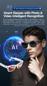 Noxwear - New 800W Camera AI Glasses Men Color-Changing Smart Translation Glasses Photo Video Recording Waterproof Call Smart Sunglasses