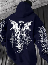 Noxwear - European and American men's autumn fashion personality angel print comfortable hooded sweatshirt outdoor street style top