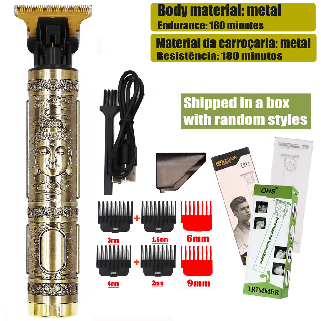 Noxwear - Vintage T9 Hair Clipper Beard Shaving Body Hair Trimmer Clippers Electric Men Haircut Machine 0mm Barber Shaver