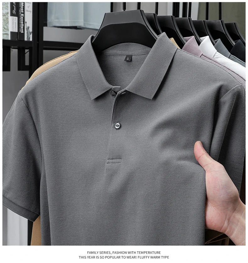 Noxwear - Men's 100% Cotton Polo Shirt - Summer Casual Breathable Tee,19 Colors,Ideal for Golf and Sports,Business Casual,Silk-Like Finish
