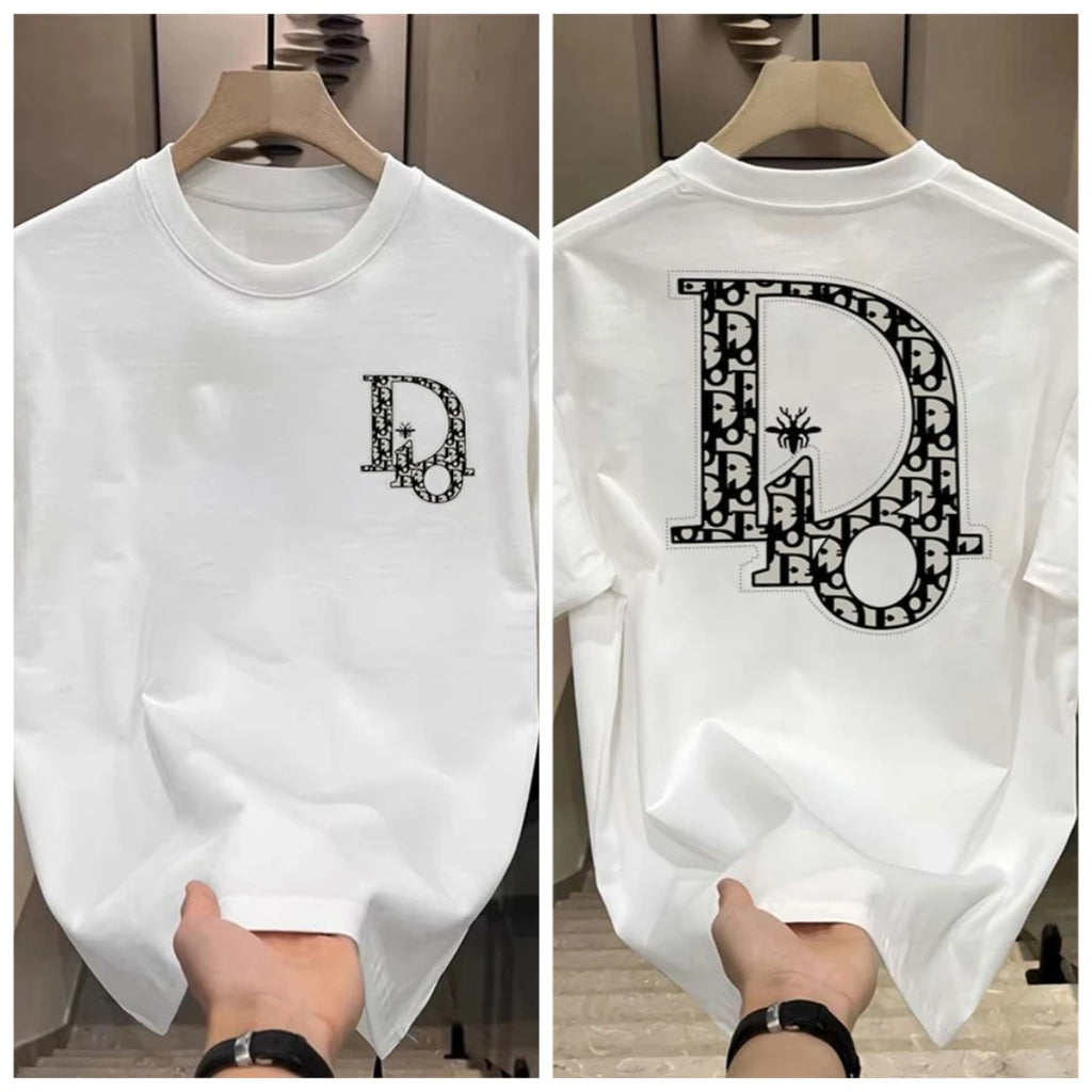 Noxwear - Heavy Trendy Brand Letter T-shirt American Ruffian Handsome Print Men's and Women's Summer Trend Loose Short-sleeved Crew Neck