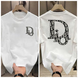 Noxwear - Heavy Trendy Brand Letter T-shirt American Ruffian Handsome Print Men's and Women's Summer Trend Loose Short-sleeved Crew Neck