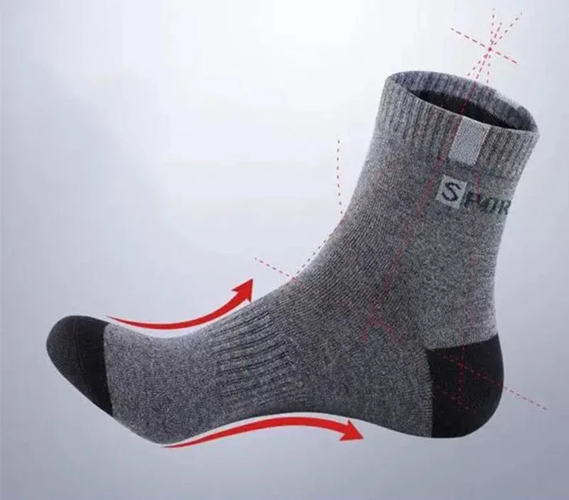 Noxwear - 10/5/3pairs Breathable Con Sports Stockings Men Bamboo Fiber Autumn and Winter Men Socks Sweat Absorption Deodorant.