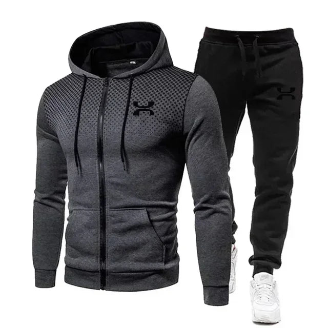 Noxwear-2025 Fashion Tracksuit For Men Hoodie Fitness Gym Clothing Men Running Set Sportswear Jogger Men'S Tracksuit Winter Suit Sports