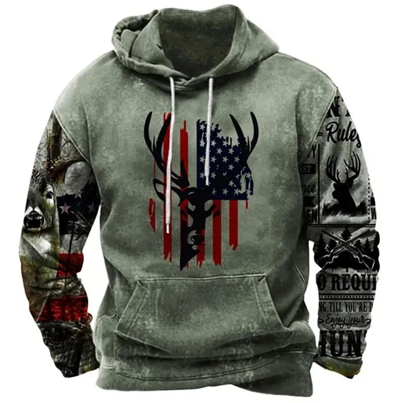 Noxwear - Fashion US Flag Print Hoodies For Men Hip Hop Trend Harajuku Vintage Clothes Spring and Autumn New in Sweatshirts Oversized Tops