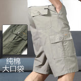 Noxwear - Mens Cargo Shorts Knee Pants Zipper Pocket Summer Cotton Shorts Climbing Jogger Elastic Waist Sports Wear