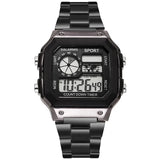 Noxwear - MAYZHISU Classic Men's Digital Watches Luxury Stainless Steel Strap Sport Watches Men Military Clock LED Sport Wristwatch