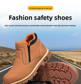 Noxwear - Steel toe cap boots waterproof non-slip work shoes for men women anti smash anti puncture leather construction site safety shoes