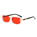 Noxwear - Rimless Sunglasses Rectangle Fashion Popular Women Men Shades Small Square Sun Glasses For Female Male Summer Traveling Oculos