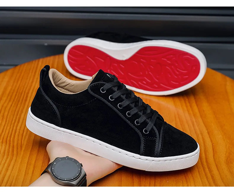Noxwear - Autumn New Shoes for Men Suede Leather Casual Shoes Fashion Flat Skateboard Shoes Youth Cool Sneaker