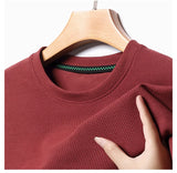 Noxwear - New Summer Waffle Round Neck Short Sleeved T-shirt for Men's Short Sleeved Top