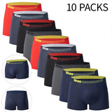 Noxwear - 4/10piece Men's European And American Size Printed Fashionable Underwear Comfortable Plus Size Boxer Shorts Casual Sports Shorts
