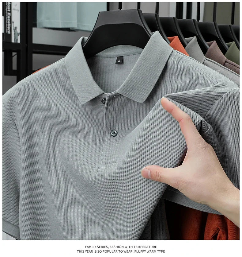 Noxwear - Men's 100% Cotton Polo Shirt - Summer Casual Breathable Tee,19 Colors,Ideal for Golf and Sports,Business Casual,Silk-Like Finish