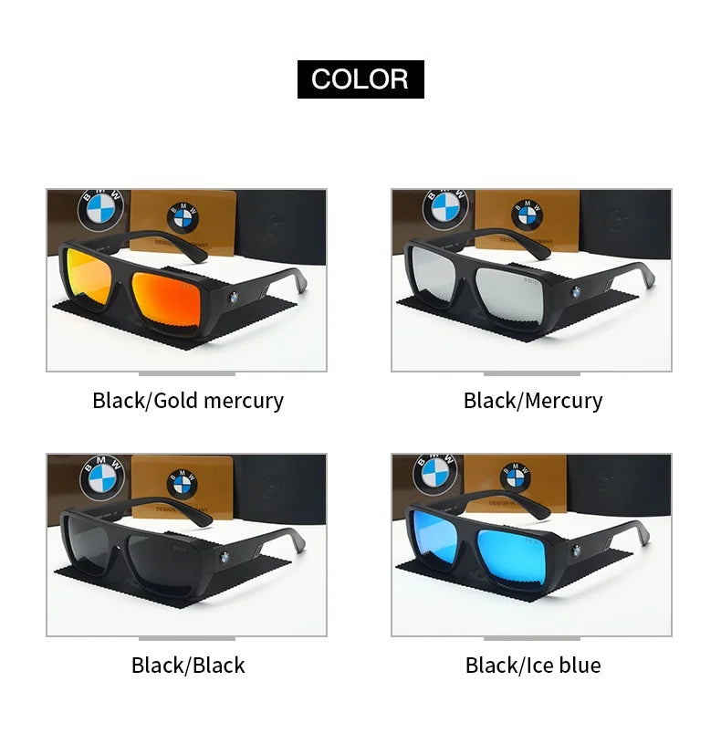 Noxwear - BWM Luxury Polarized Sunglasses Men UV Anti-Glare Driving Cycling Fishing Outdoor Beach Hiking Sunglasses Mirror Color Film