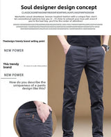 Noxwear - 2025 Summer Thin Cotton Men's Casual Pants Trendy Versatile Elastic Light Business Trousers Work Formal Slim Straight Pants