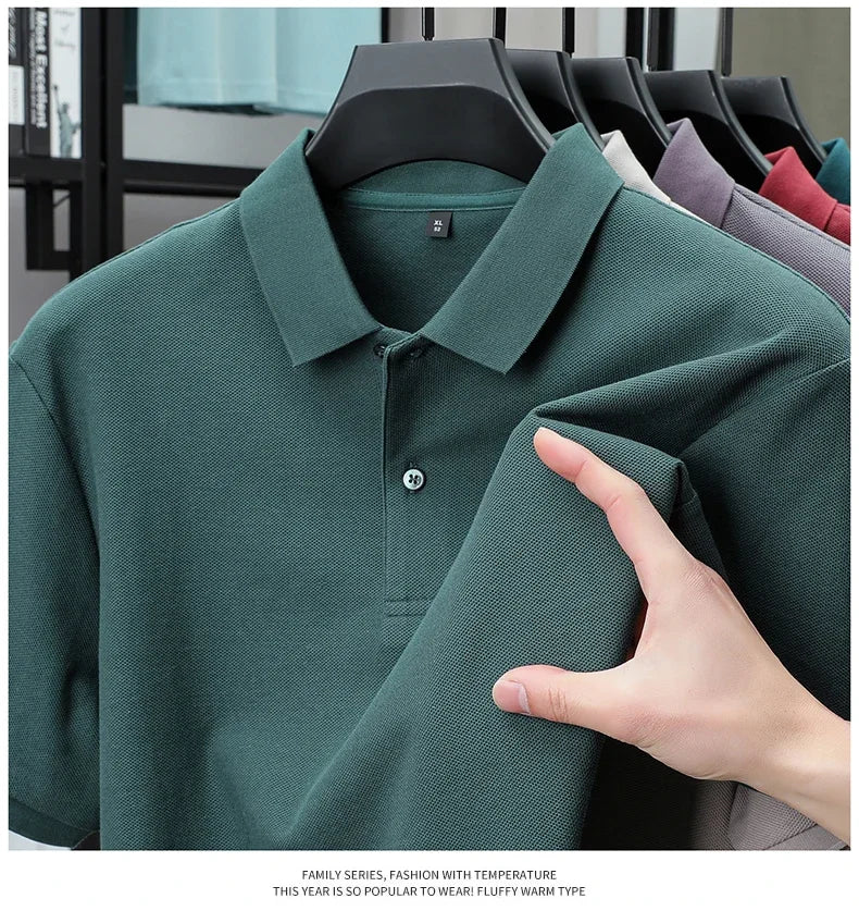 Noxwear - Men's 100% Cotton Polo Shirt - Summer Casual Breathable Tee,19 Colors,Ideal for Golf and Sports,Business Casual,Silk-Like Finish