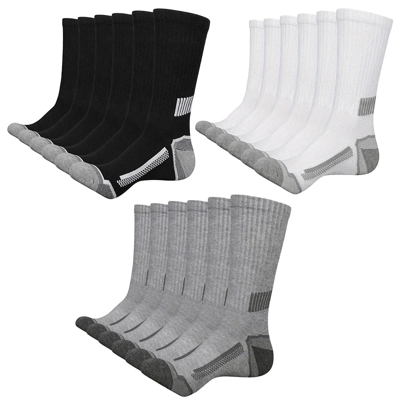 Noxwear - 6 Pairs of MEN'S Sports Socks, Sweat Absorbing, Comfortable and Breathable, Suitable for Basketball Training and Outdoor Running