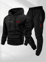 Noxwear-Printed sweatshirt set, men's hoodie and pants set, warm and casual sports pullover and pants set for spring, autumn, and winter