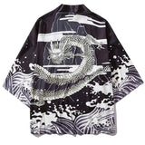 Noxwear-Summer Japanese Style Anime Dragon Print Cosplay Haori Yukata Top Adult Traditional Samurai Loose Kimono Cardigan for Men Women