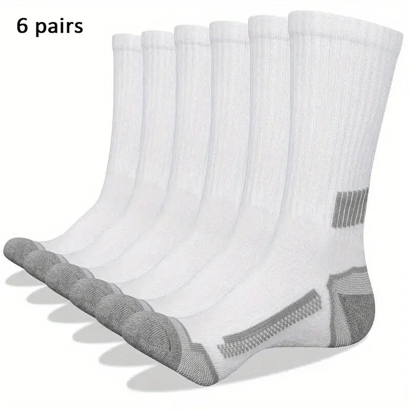 Noxwear - 6 Pairs of MEN'S Sports Socks, Sweat Absorbing, Comfortable and Breathable, Suitable for Basketball Training and Outdoor Running