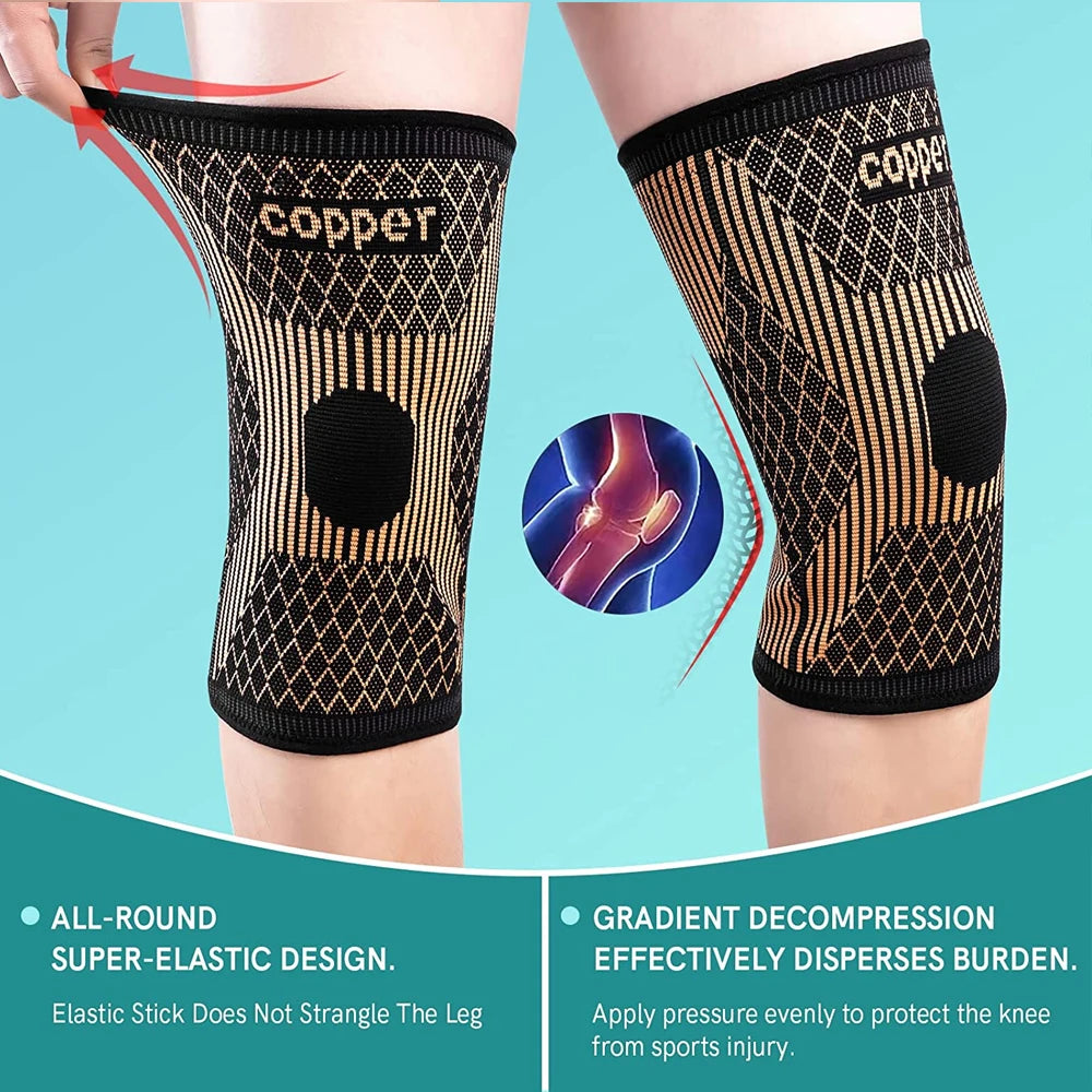 Noxwear - Copper Knee Brace for Arthritis Pain & Support-Copper Knee Sleeve for knee pain Compression sleeve for Sports,Knee Pain Relief