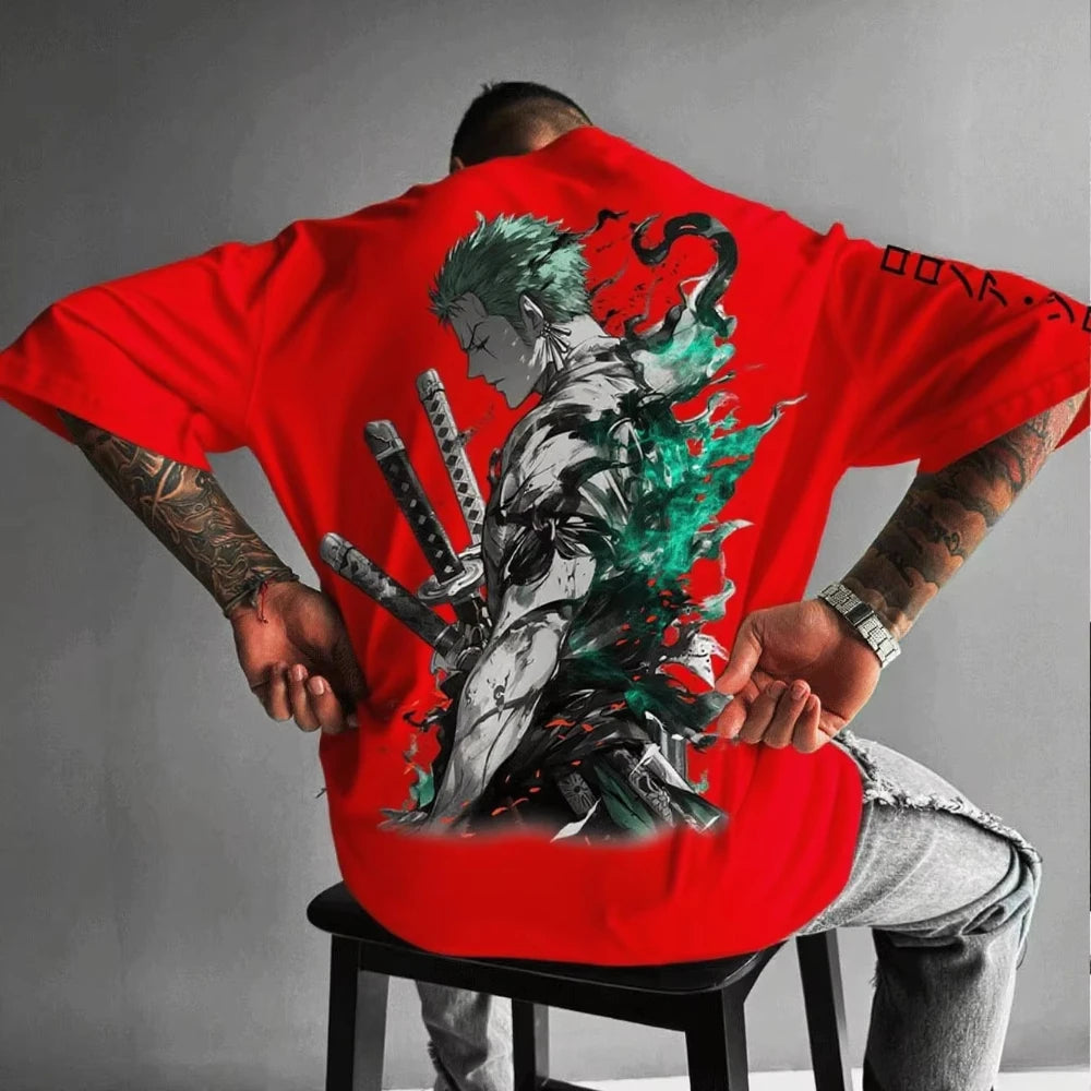 Noxwear - Zoro Anime Men's Women's Short Sleeve T-shirts New Summer Cotton Streetwear Casual Tops Graphic Tee Oversized Y2k Clothes