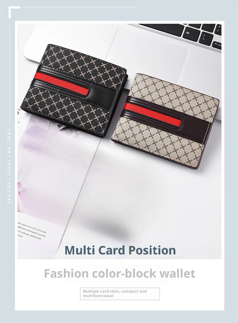 Noxwear - New Style Multi Card Slot Leather Wallet for Men Hand Woven Fashion Simple Ultra Thin Coin Purse