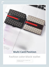 Noxwear - New Style Multi Card Slot Leather Wallet for Men Hand Woven Fashion Simple Ultra Thin Coin Purse