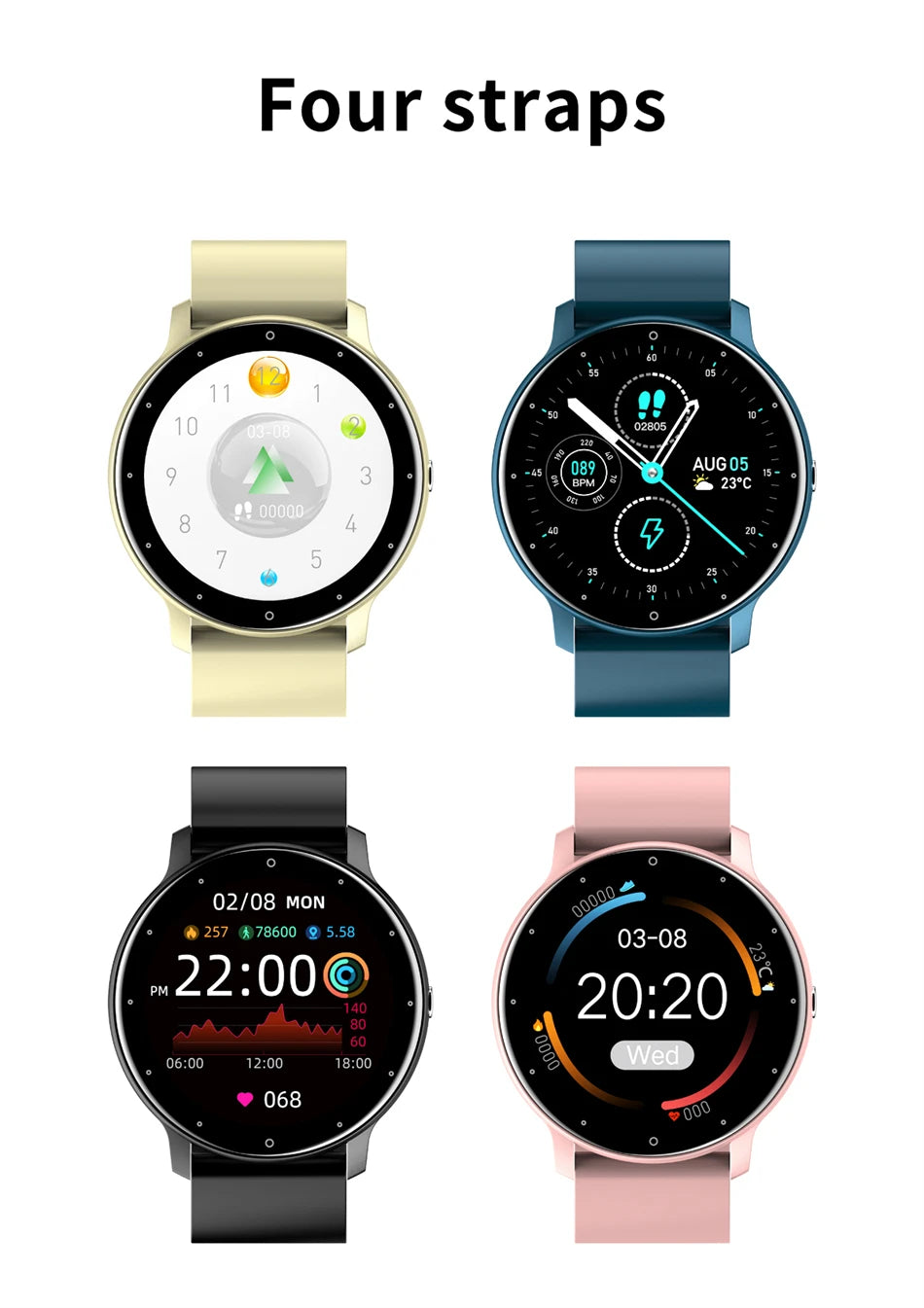 Noxwear - LIGE Smart Watch Women Men Full Touch Screen Bluetooth Call Smartwatch Waterproof Sports Fitness Tracker Watches for Android iOS