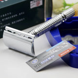 Noxwear - Men Shaving Razor with Blade Sliver Folding Shaving Knife Facial Hair Stainless Steel Straight Razor Barber Tools 10 Pcs Blades