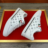 Noxwear - European New Shoes for Men Genuine Leather Casual Shoes Trend Print Flats Skateboard Shoes Youth Street Sneakers