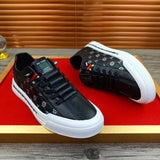 Noxwear - European New Shoes for Men Genuine Leather Casual Shoes Trend Print Flats Skateboard Shoes Youth Street Sneakers