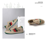 Noxwear - Spring Shoes for Men Canvas Casual Shoes Trend Print Cool Flat Skateboard Shoes Lace-up Sneaker Big Size