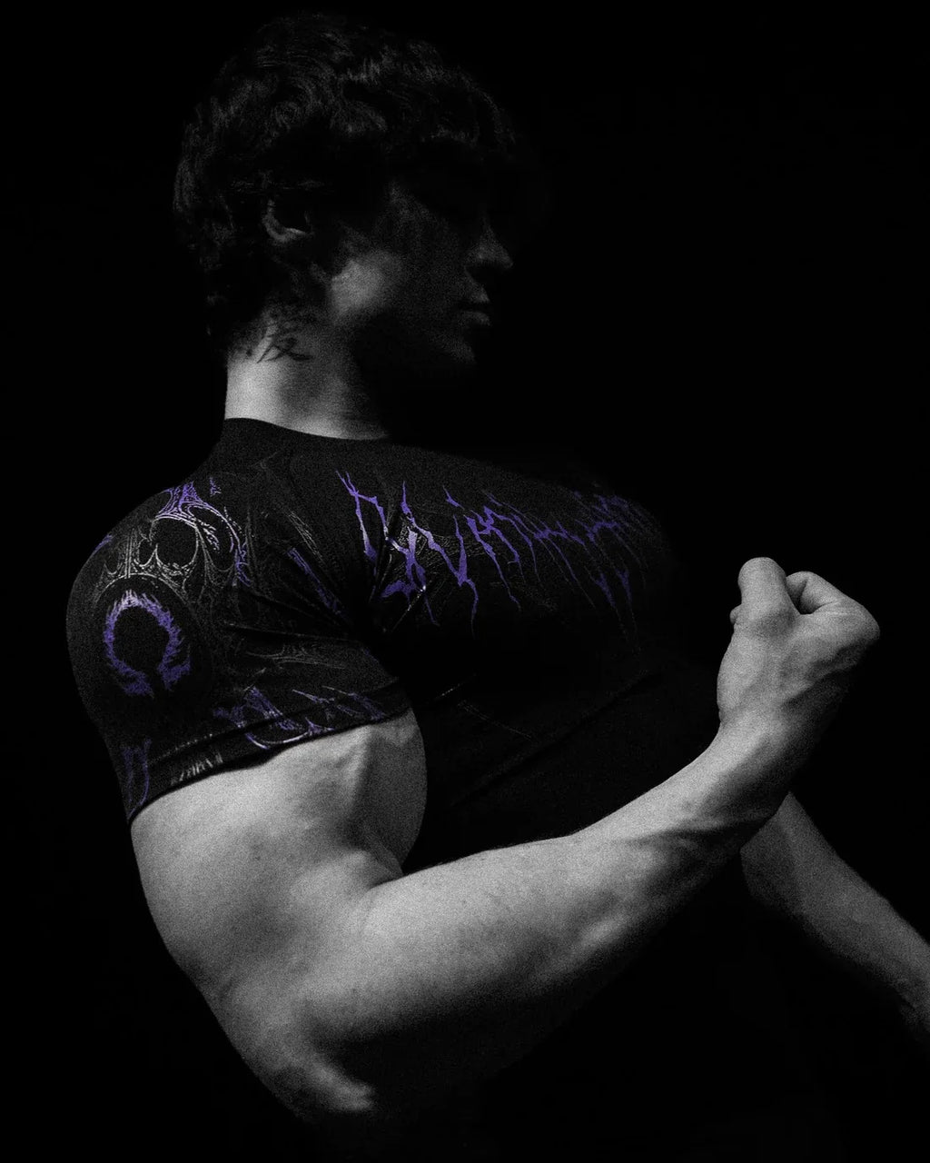 Noxwear - GYM T-shirt Men's Dark Gothic Print Muscle Tee  High Elasticity And Quick Drying Exercise For Bodybuilding Training 2025 Summer