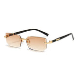 Noxwear - Rimless Sunglasses Rectangle Fashion Popular Women Men Shades Small Square Sun Glasses For Female Male Summer Traveling Oculos